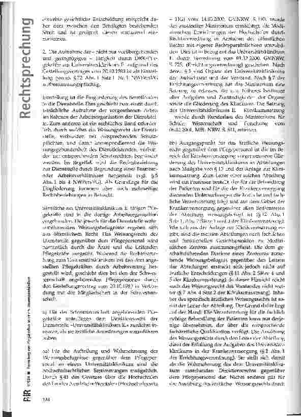 Vorschauseite 3: Einstellung von Pflegekräften an einem Universitätsklinikum; Gestellungsvertrag mit der DRK-Schwesternschaft; Pflegedirektorin; personelle Angelegenheiten von Arbeitnehmern; einge…