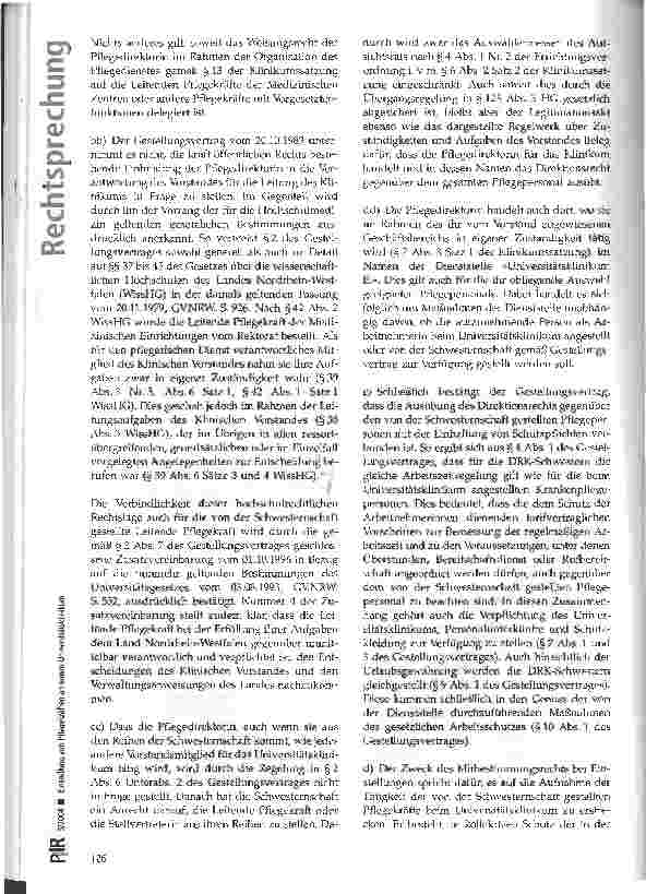 Vorschauseite 5: Einstellung von Pflegekräften an einem Universitätsklinikum; Gestellungsvertrag mit der DRK-Schwesternschaft; Pflegedirektorin; personelle Angelegenheiten von Arbeitnehmern; einge…