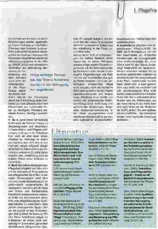 Vorschauseite 4: Indikatoren für Pflegequalität