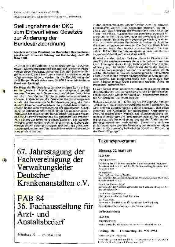 Vorschauseite 1: Stellungsnahme der DKG zum Entwurf eines Gesetzes zur Änderung des Bundesärzteverordnung