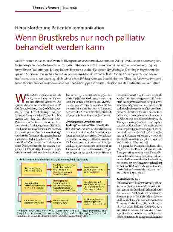 Vorschauseite 1: Wenn Brustkrebs nur noch palliativ behandelt werden kann
