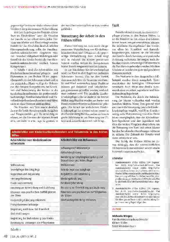 Vorschauseite 4: Kinderkrankenpflege in den Frühen Hilfen