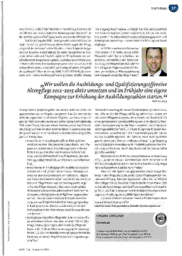 Vorschauseite 2: BUNDESREGIERUNG PLANT VEREINHEITLICHUNG DER PFLEGEAUSBILDUNGEN -ABER REICHT DAS?Die Spitze des Eisbergs