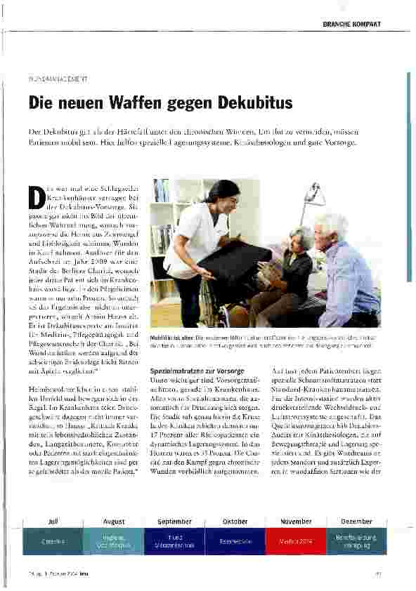 Vorschauseite 1: Die neuen Waffen gegen Dekubitus