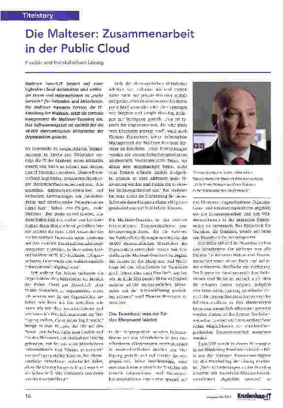 Vorschauseite 1: Die Malteser: Zusammenarbeit in der Public Cloud