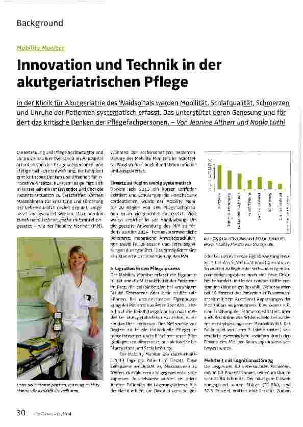 Vorschauseite 1: Innovation und Technik in der akutgeriatrischen Pflege