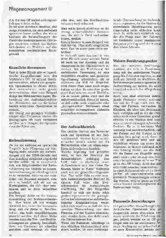 Vorschauseite 5: Ambulante Operationen Aus der Sicht der Pflege