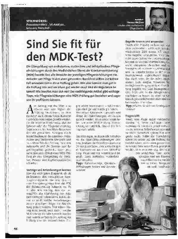 Vorschauseite 1: Sind Sie fit für den MDK-Test?