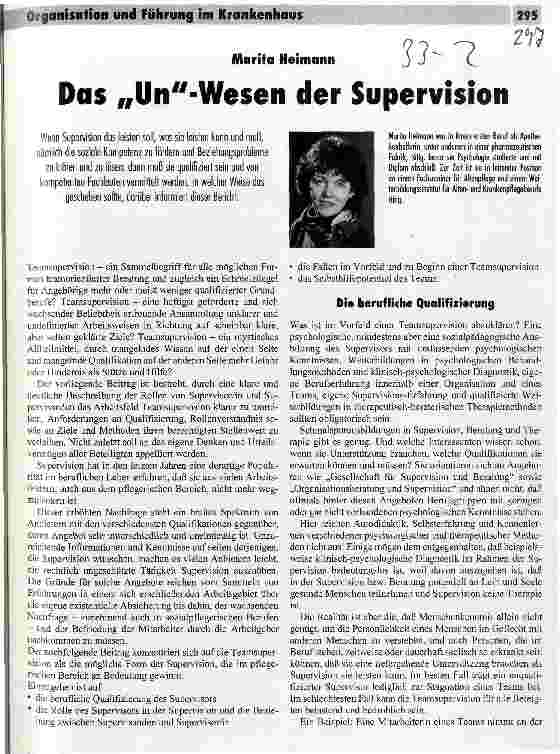 Vorschauseite 1: Das Un-Wesen der Supervision