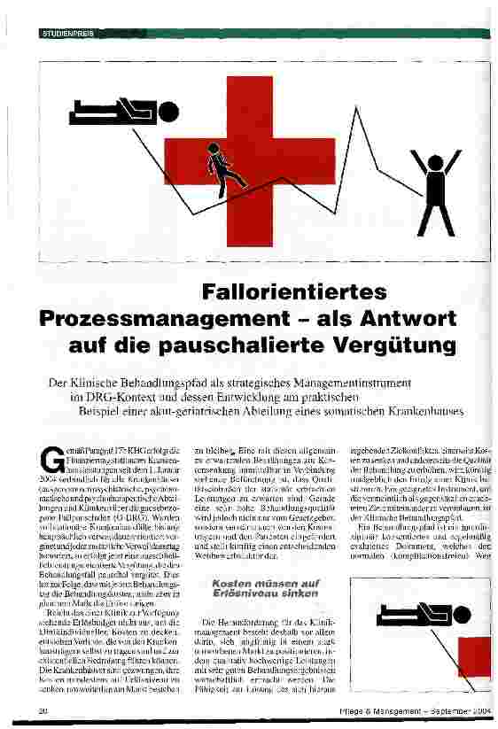 Vorschauseite 1: Fallorientiertes Prozessmanagement - als Antwort auf die pauschalierte Vergütung