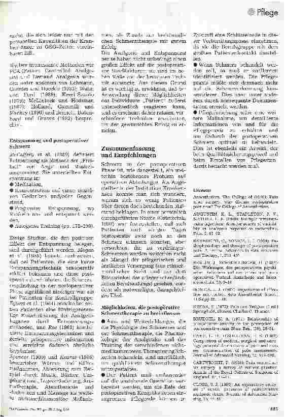 Vorschauseite 2: Der postoperative Schmerz 2. Teil: Therapiemöglichkeiten