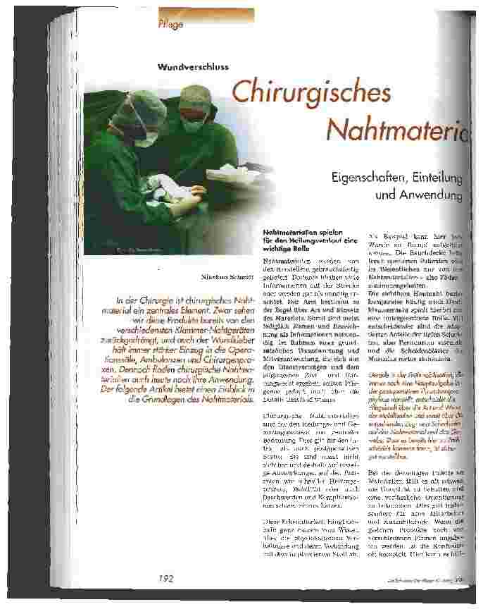 Vorschauseite 1: Chirurgisches Nahtmaterial