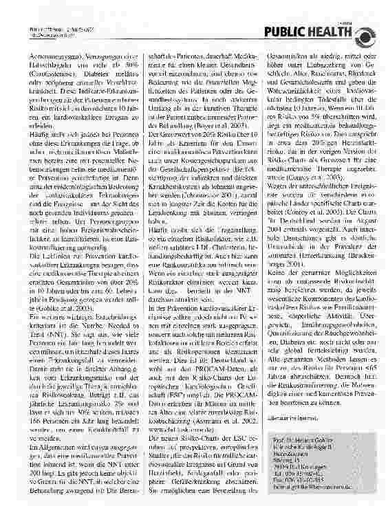 Vorschauseite 2: Kardiovaskuläre Erkrankungen:Wann ist eine medikamentöse Prävention sinnvoll?