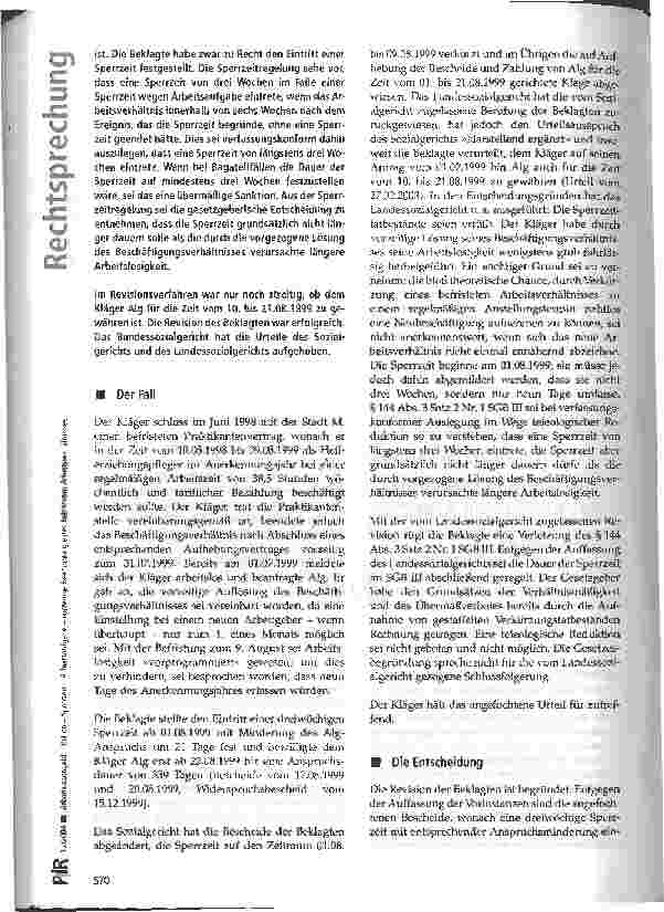 Vorschauseite 2: Arbeitslosengeld - Ruhen -Sperrzeit - Arbeitsaufgabe -vorzeitige Beendigung eines befristeten Arbeitsverhältnisses
