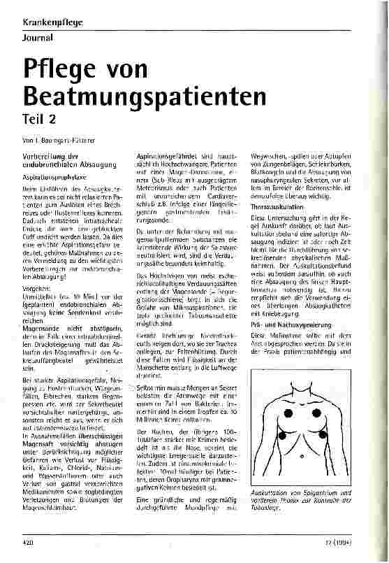 Vorschauseite 1: Pflege von Beatmungspatienten