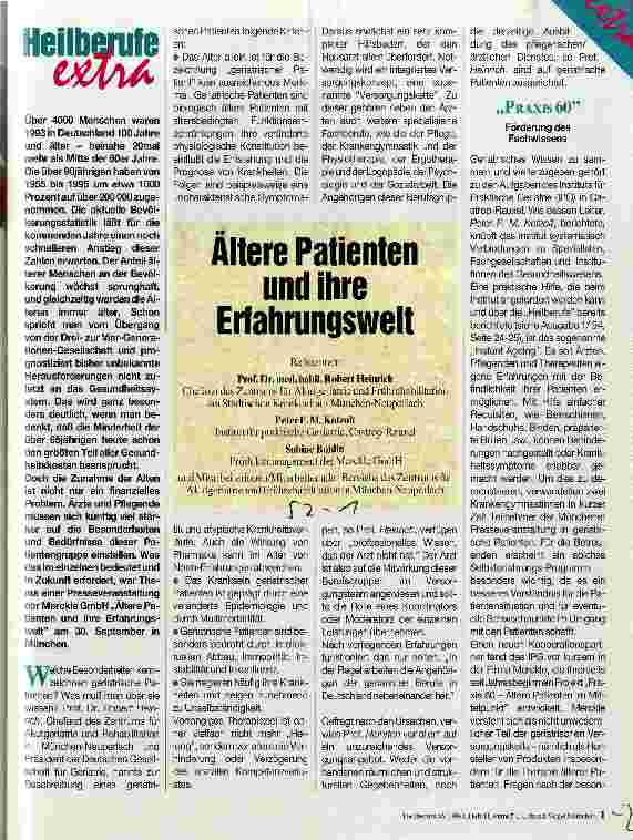 Vorschauseite 1: Ältere Patienten und ihre Erfahrungswelt