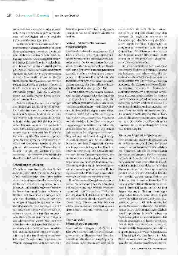 Vorschauseite 3: Alzheimer: Wo steht die Forschung?