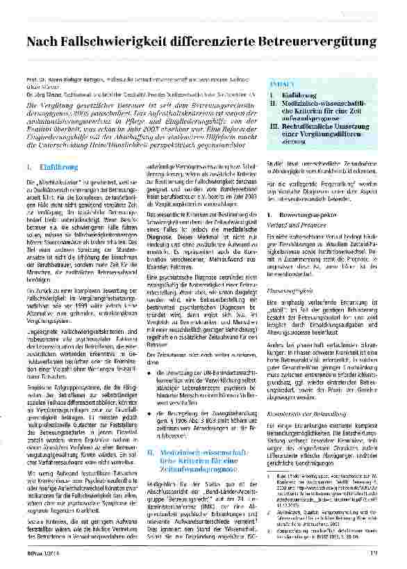 Vorschauseite 1: Nach Fallschwierigkeit differenzierte Betreuervergütung