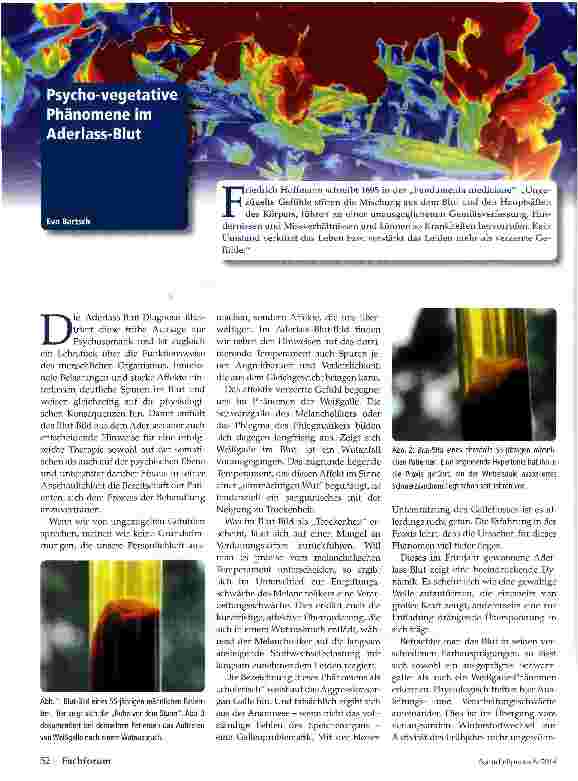 Vorschauseite 1: Psycho-vegetative Phänomene im Aderlass-Blut