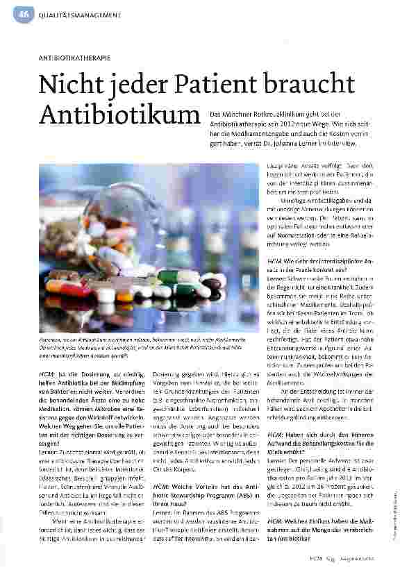Vorschauseite 1: Nicht jeder Patient braucht Antibiotikum