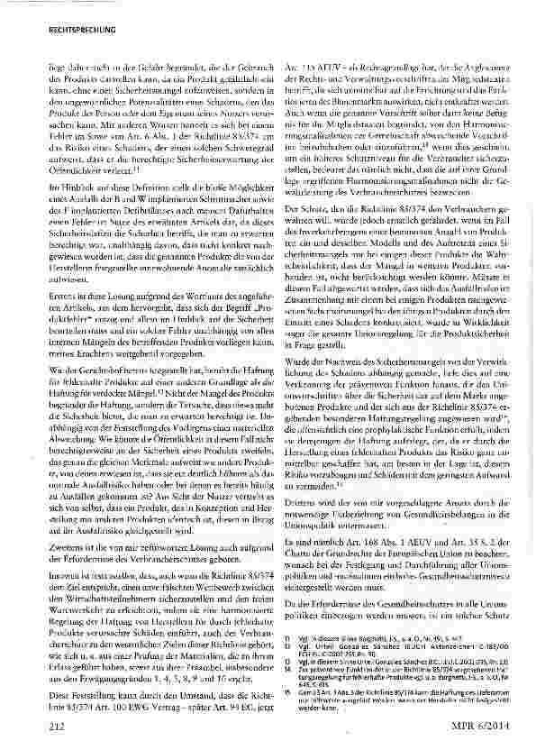 Vorschauseite 4: Erhöhtes Ausfallrisiko eines aktiven implantierbaren Medizinprodukts als ProduktfehlerArtt. 1, 6, 9 RL 85/374/EWG