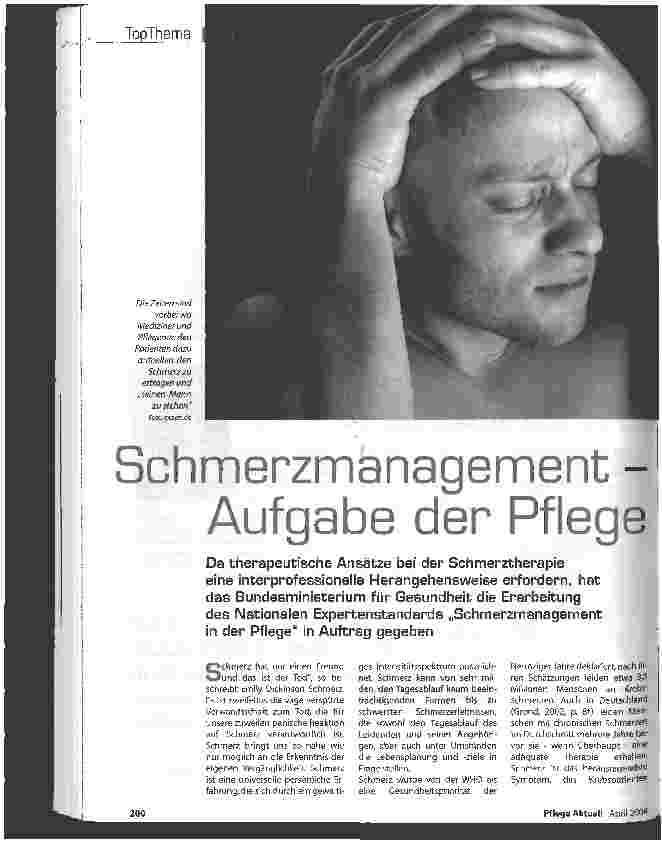 Vorschauseite 1: Schmerzmanagement - Aufgabe der Pflege