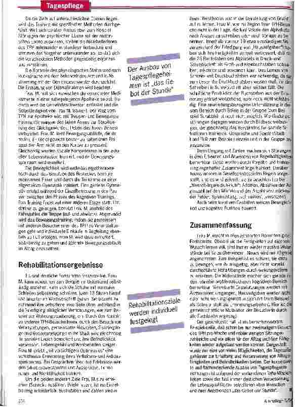 Vorschauseite 4: Rehabilitation im Tagespflegehaus Pflege, Betreuung und Training als Eckpfeiler eines ganzheitlichen Konzeptes