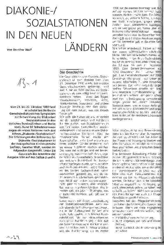 Vorschauseite 1: Diakonie-/Sozialstationen in den neuen Ländern