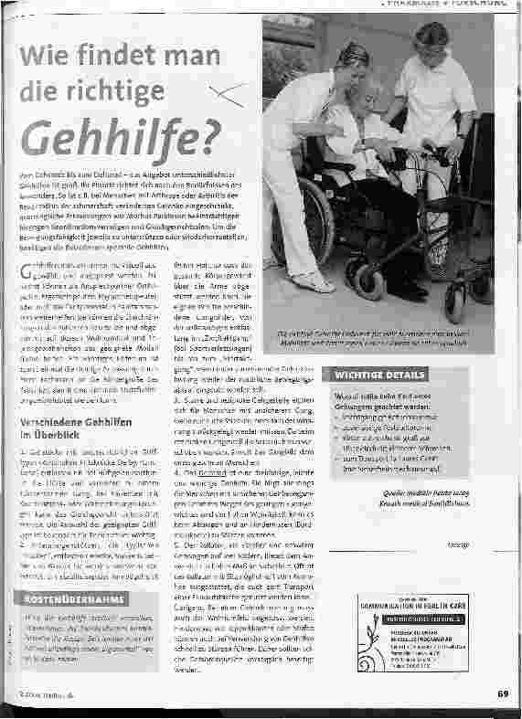Vorschauseite 1: Wie findet man die richtige Gehhilfe?
