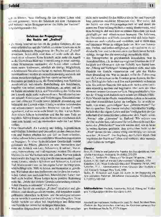 Vorschauseite 4: Suizid und Freiheit
