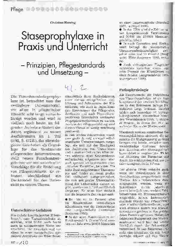 Vorschauseite 1: Staseprophylaxe in Praxis und Unterricht Prinzipien, Pflegestandards und Umsetzung