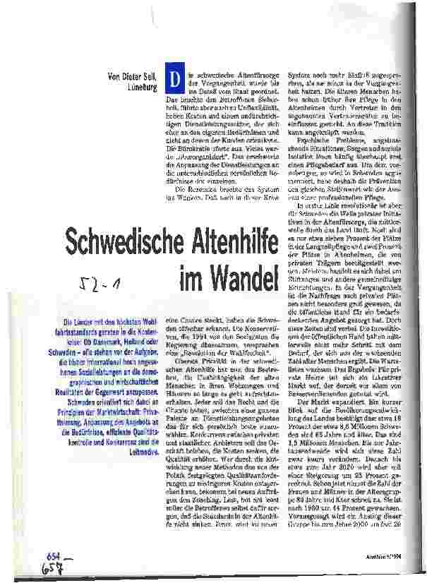 Vorschauseite 1: Schwedische Altenhilfe im Wandel