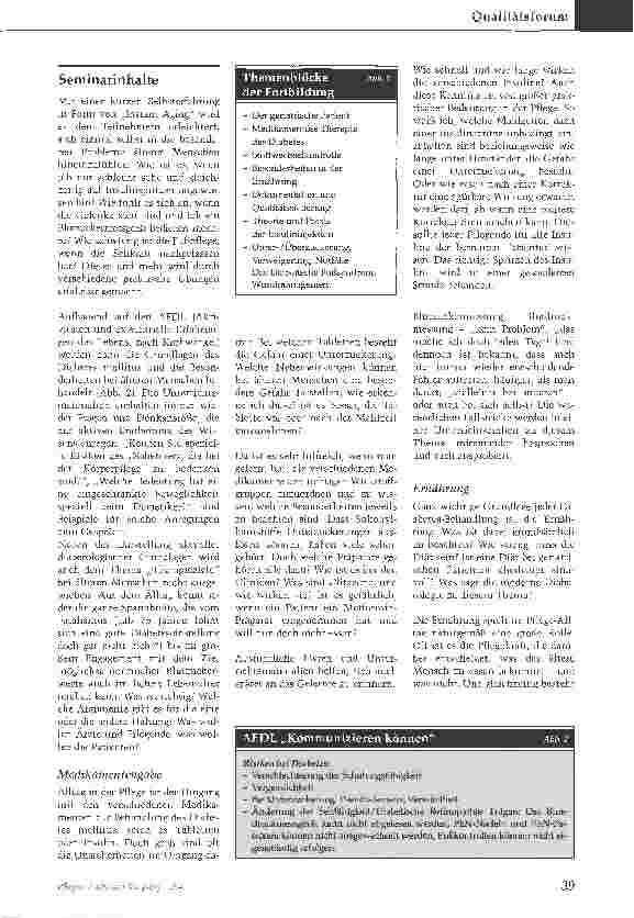 Vorschauseite 2: Das Alltägliche in Frage stellenFortbildung Diabetes mellitus in der Altenpflege