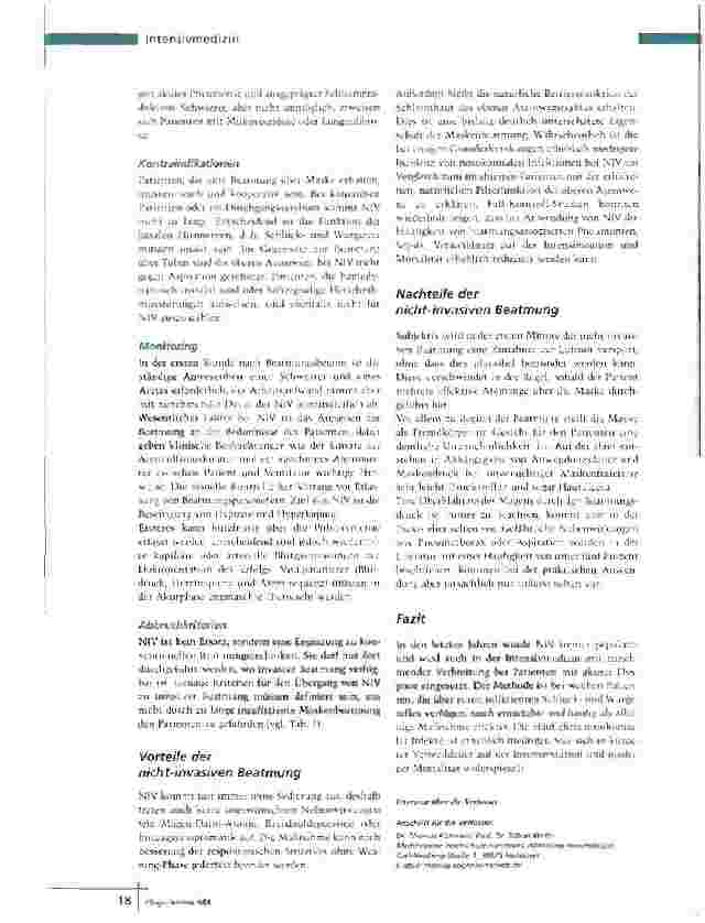 Vorschauseite 4: Nicht-invasive Beatmung (NIV)Eine zusätzliche Beatmungstechnik bei Patienten mit akuter und chronischer respiratorischer Insuffizienz