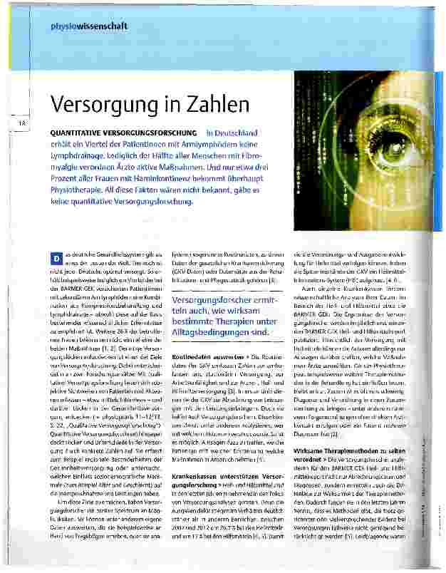 Vorschauseite 1: Versorgung in Zahlen