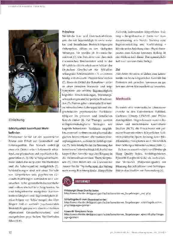 Vorschauseite 2: Körperliche Aktivität bei primärer Insomnie