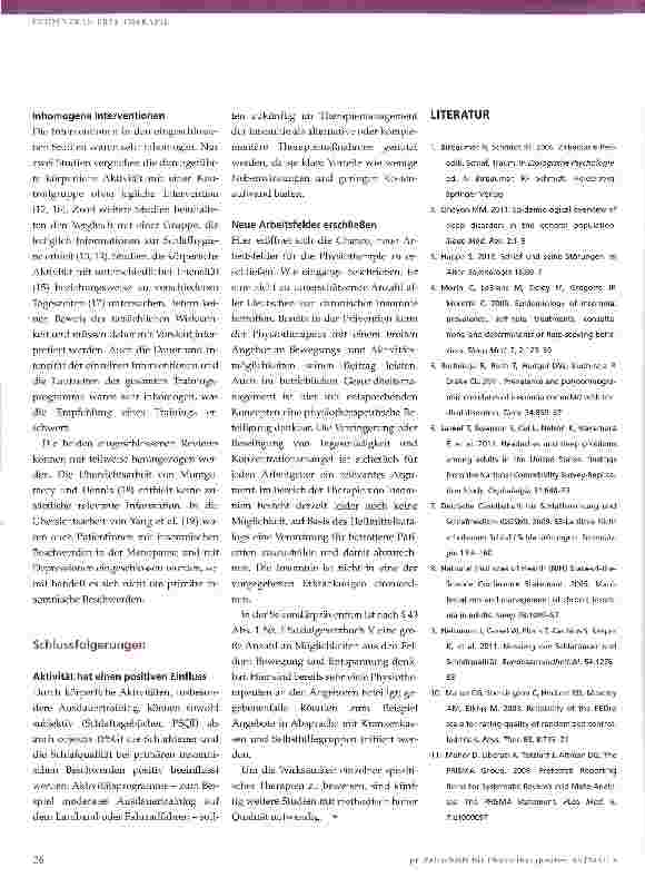 Vorschauseite 6: Körperliche Aktivität bei primärer Insomnie