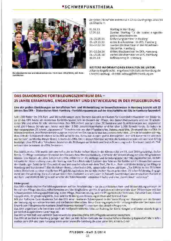 Vorschauseite 4: FSJ 4 CARE - ZUSATZQUALIFIKATION ZUR BETREUUNGSKRAFT NACH § 87B IM RAHMEN DES FREIWILLIGEN SOZIALEN JAHRES (FSJ) Ein Projekt des Diakonischen Werkes Hamburg