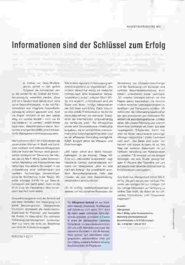 Vorschauseite 1: Informationen sind der Schlüssel zum Erfolg