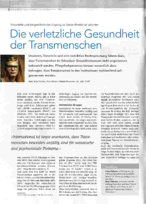 Vorschauseite 1: Die verletzliche Gesundheit der Transmenschen