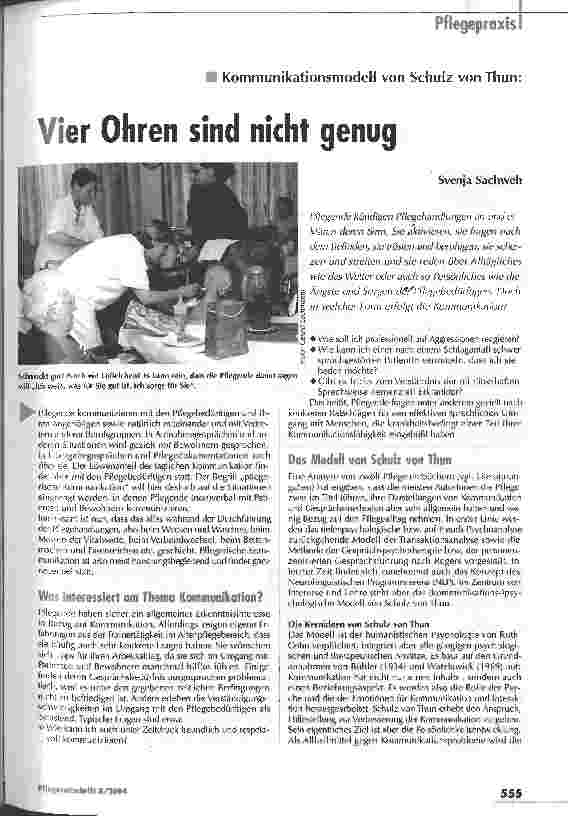 Vorschauseite 1: Vier Ohren sind nicht genugKommunikationsmodell von Schulz von Thun