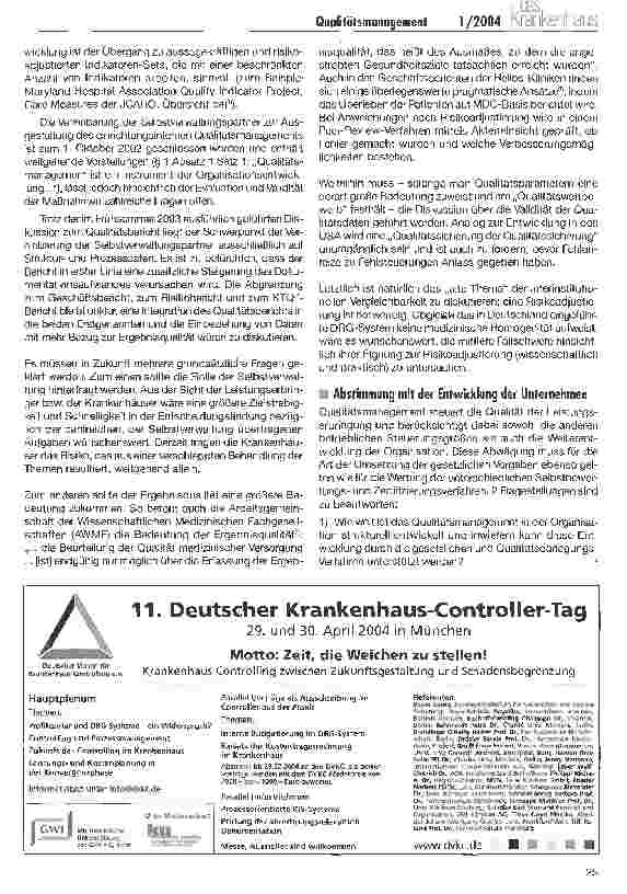 Vorschauseite 2: Qualitätsdarlegung und Qualitätsmanagement im Krankenhaus als Teil der betrieblichen Steuerung