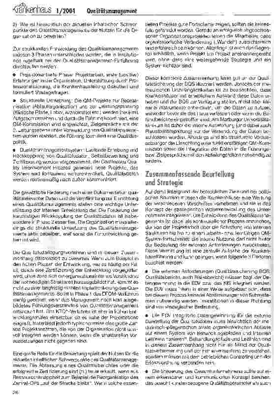 Vorschauseite 3: Qualitätsdarlegung und Qualitätsmanagement im Krankenhaus als Teil der betrieblichen Steuerung