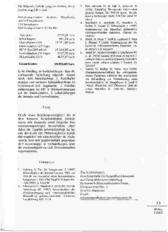 Vorschauseite 5: ÖKONOMISCHE ANALYSE DES POLYTRAUMAS AUS SICHT DER KRANKENHÄUSER
