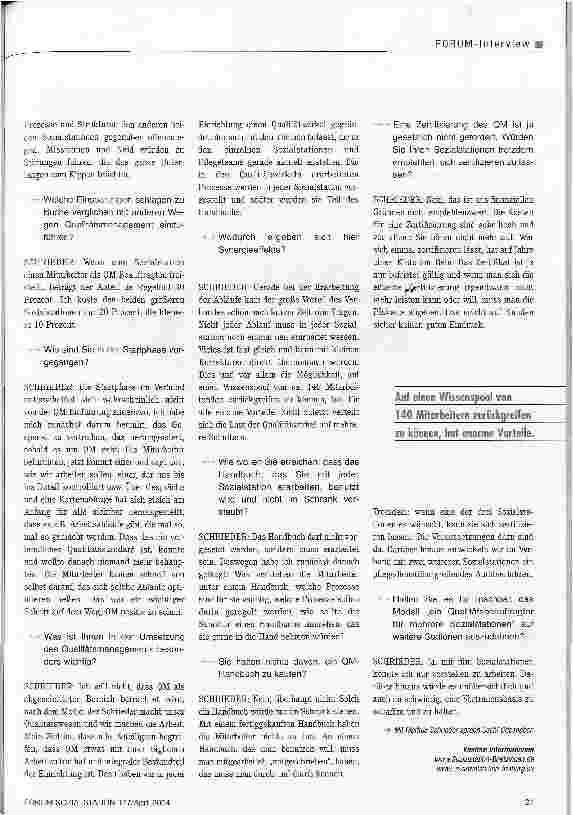 Vorschauseite 2: Die Last des Qualitätszirkels verteilt sich auf mehrere Schultern
