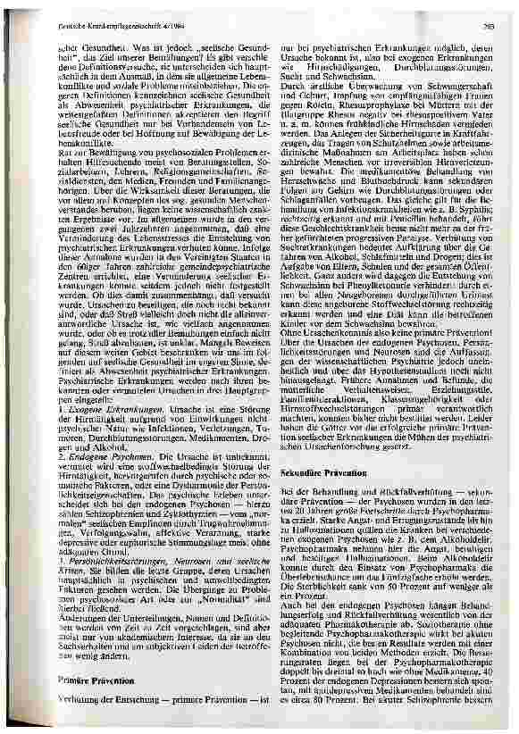 Vorschauseite 2: Präventation in der Psychiatrie