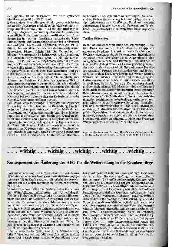 Vorschauseite 3: Präventation in der Psychiatrie