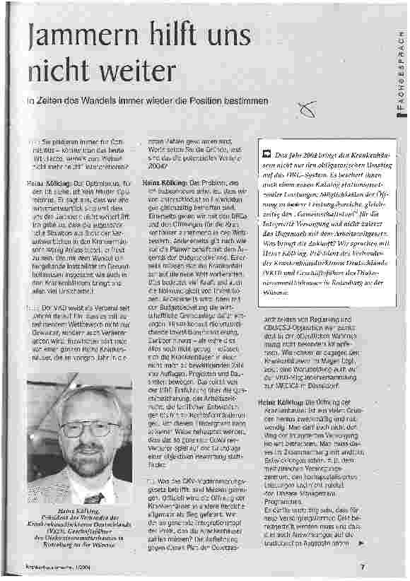 Vorschauseite 1: Jammern hilft uns nicht weiter In Zeiten des Wandels immer wieder die Position bestimmen