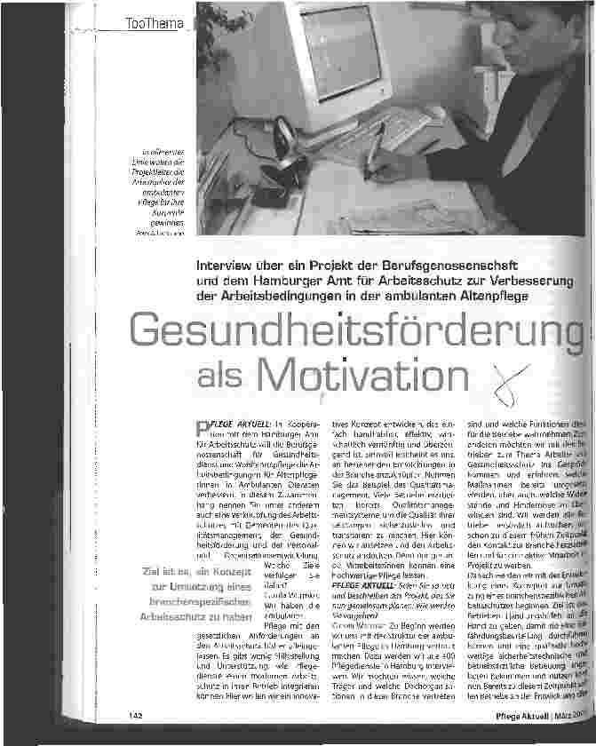 Vorschauseite 1: Gesundheitsförderung als Motivation