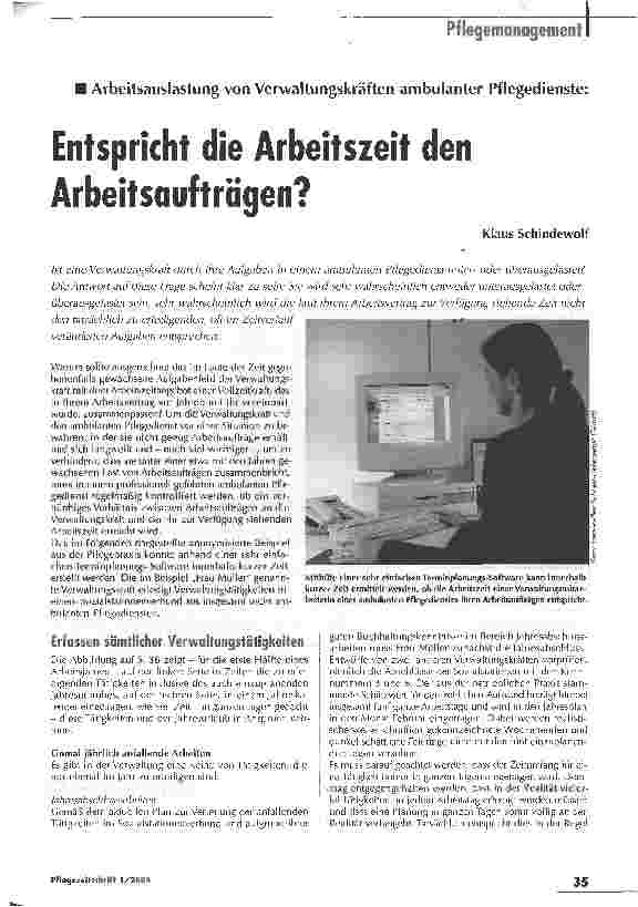 Vorschauseite 1: Entspricht die Arbeitszeit den Arbeitsaufträgen?